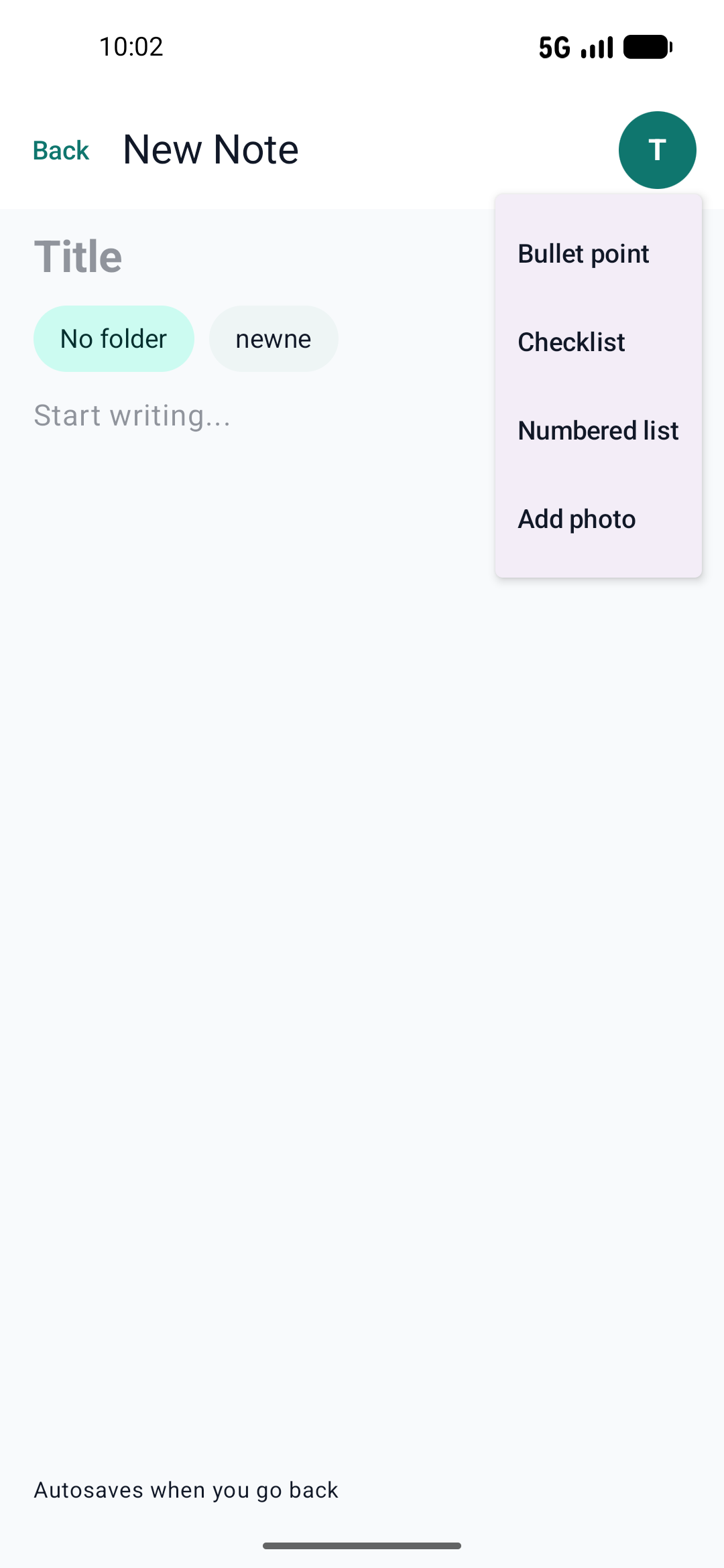 Quick Jot note editor with writing tools